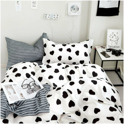 Bed sheet set 230x260 Beauty Home 1936 Origami White Black