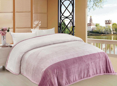 Blanket duvet 210×230 flannel isothermal 3D Pink Purple