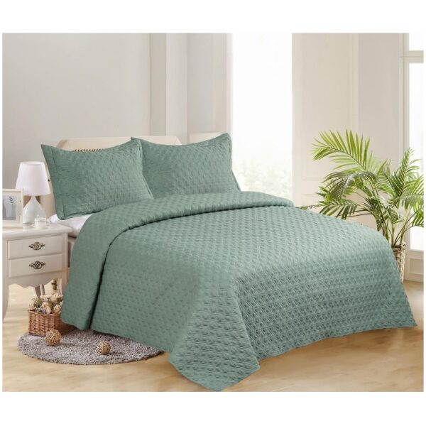 Blanket 220x240 multigauge set with pillowcases Petrol