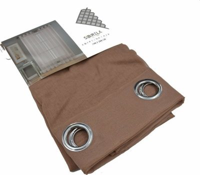 Sheer curtain eyelet Width 140cm x Height 260cm  Brown color