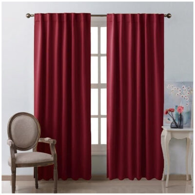 Curtain slot Black out Width 140cm x Height 260cm Bordeaux color