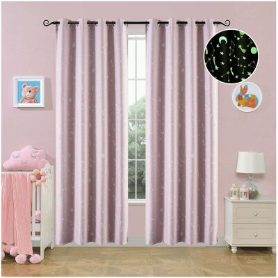 Phosphorescent curtain with 8 rings 140 × 260 Art – Pink