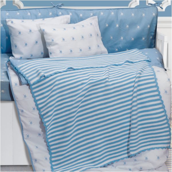 Baby knitted blanket 75x100 Greenwich Polo Club 2947 Light blue White