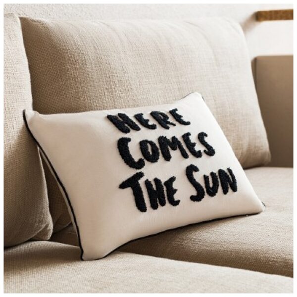 Διακοσμητική μαξιλαροθήκη 30×45 Gofis Home Sun Λευκό Μαύρο