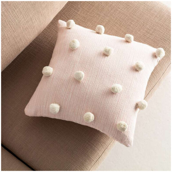 Decorative pillowcase 43x43 Gofis Home Poms Pink