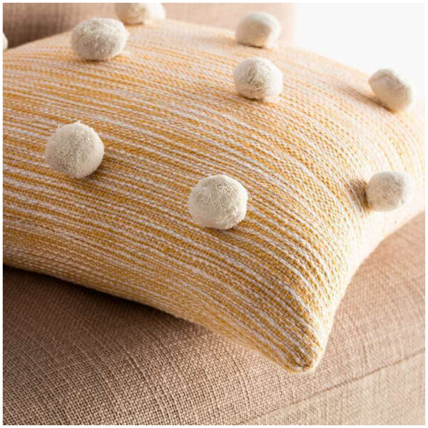 Decorative pillow case 43×43 Gofis Home Poms Mustard