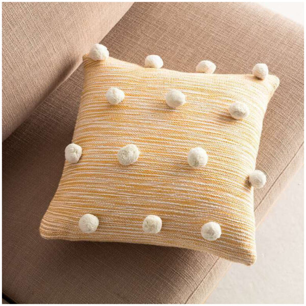 Decorative pillow case 43×43 Gofis Home Poms Mustard