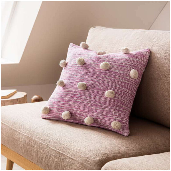Decorative pillowcase 43×43 Gofis Home Poms Fuchsia