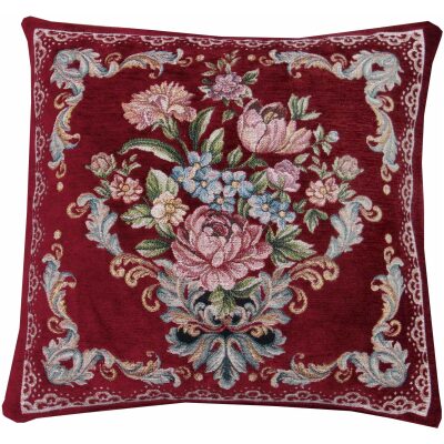 Decorative pillow case 45×45 damascus velvet Bordeaux