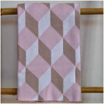 Baby knitted blanket 70x90 Homeline Nexttoo Cubes 3091 Pink Beige