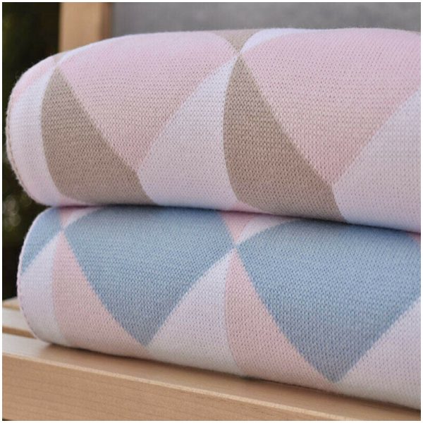 Baby knitted blanket 70x90 Homeline Nexttoo Cubes 3091 Pink Beige