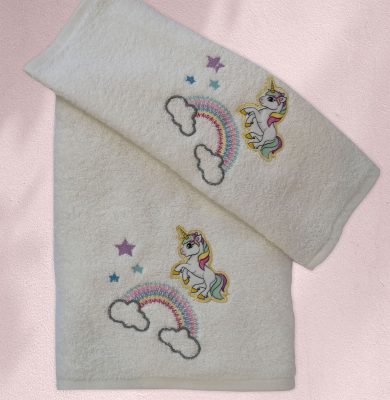 Set of towels 2pcs Homeline 899 Unicorn White