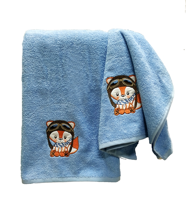 Set of towels 2pcs Malco Home Baby Fox Blue