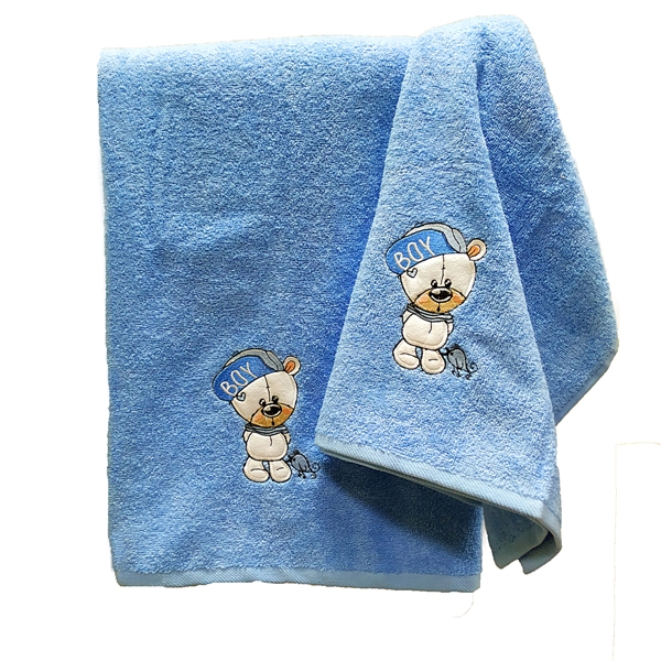 Set of towels 2pcs Malco Home Teddy Boy Blue