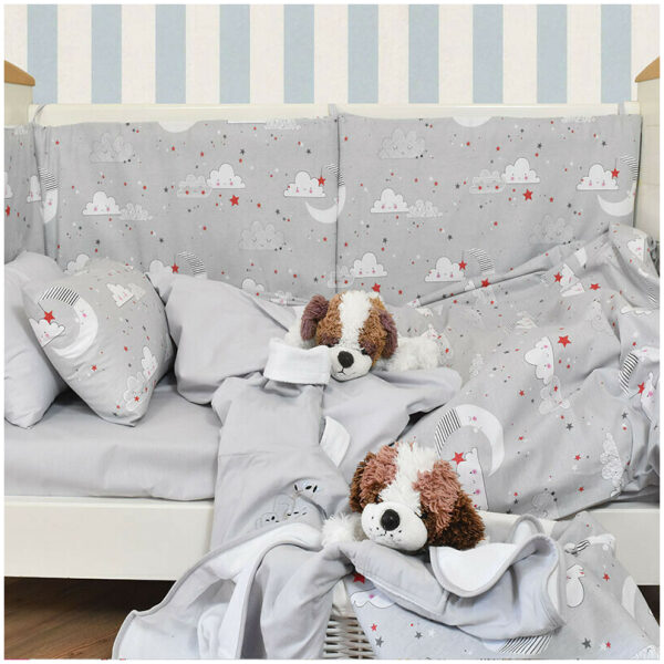 Set of baby sheets 115×160 Homeline Nexttoo 3157 Grey
