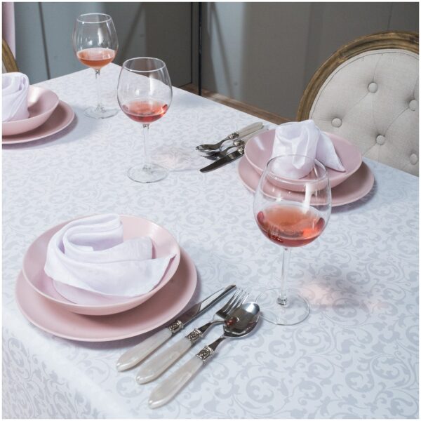 Tablecloth set 7 pcs Teoran Limoges White