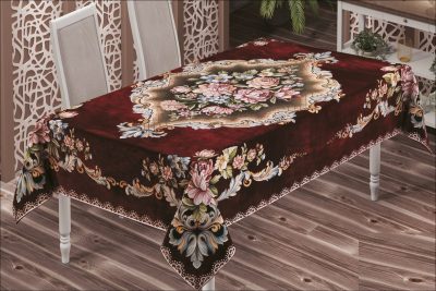 Tablecloth damascus velvet 140x180 Bordeaux