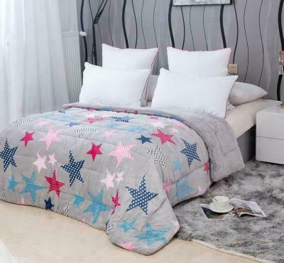 Blanket duvet 160x210 isothermal with stars design Grey Pink