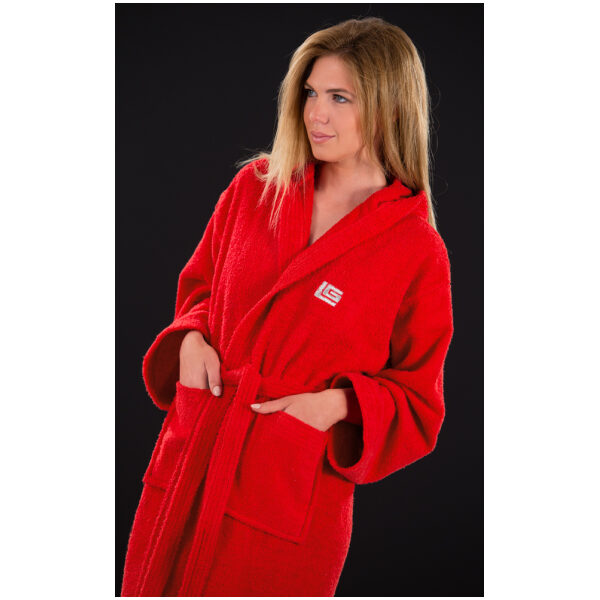 Hooded bathrobe Guy Laroche Daily Red