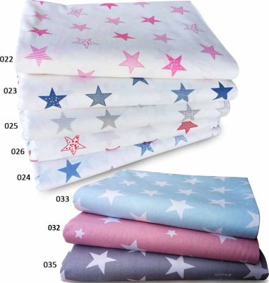 Bed sheets set 160x240 Dim Stars White Red