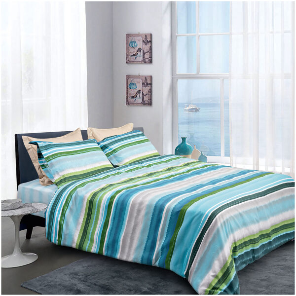 Single bed sheets set Beauty Home Hector Art 1982 Blue Green