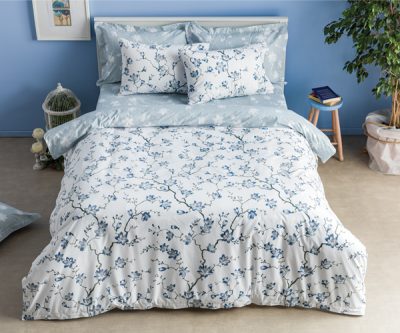 Bed sheets set 220x260 Almond tree Blue White