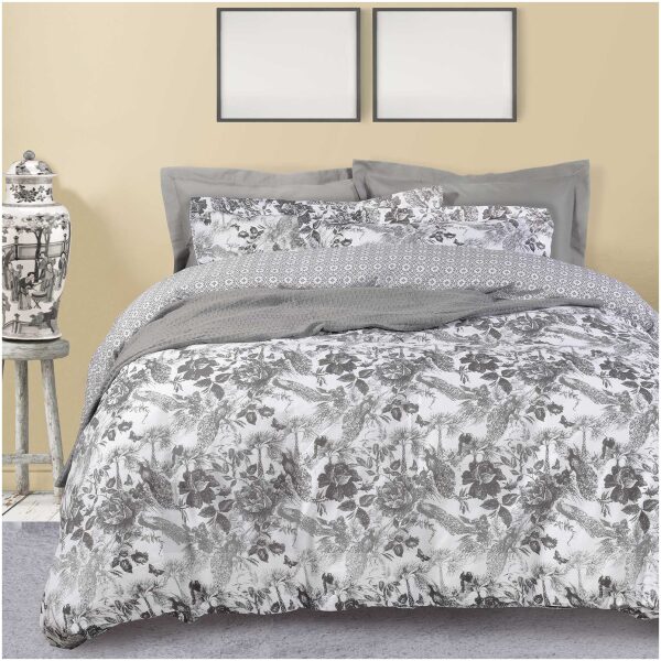 Bed linen set 230x260 Das Home Best 4752 Grey White
