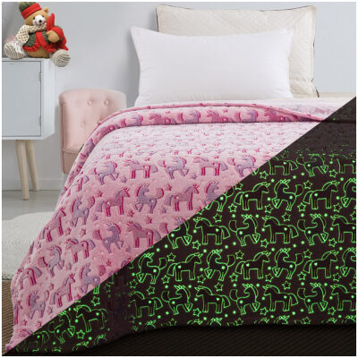 Κουβέρτα fleece φωσφορίζουσα Beauty Home Art 6148 Ροζ