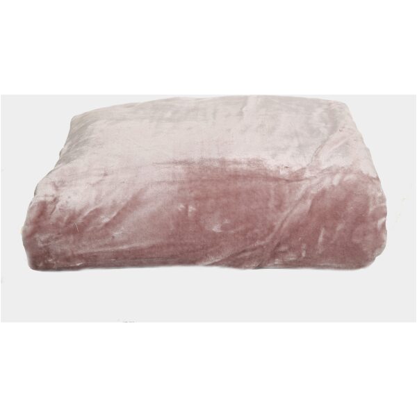 Κουβέρτα βελουτέ υπέρδιπλη 220x240 ροζ