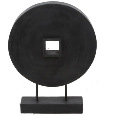 Διακοσμητικό Coin stand (40x53cm) από ξύλο munggur χειροποίητο με σιδερένια και ξύλινη βάση σε μαύρο χρώμα. Κάθε κομμάτι είναι διαφορετικό σε απόχρωση και σχήμα λόγω της φύσης του ξύλου. Συσκευασία 1 δέμα ανά τεμάχιο.