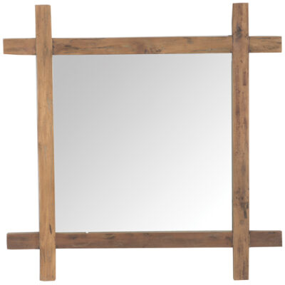 Καθρέφτης Mirror (85x4x85cm) από παλαιωμένο ξύλο teak 22 χιλιοστών. Διαθέτει ειδικές υποδοχές για εύκολο κρέμασμα. Συσκευασία 1 δέμα ανα τεμάχιο.