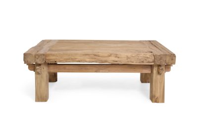 Τραπέζι Καθιστικού Infinity (120x80x42cm) από ανακυκλωμένο ξύλο teak. Λόγω της φύσης του προϊόντος κάθε κομμάτι είναι μοναδικό. Συσκευασία 1 δέμα ανά τεμάχιο.
