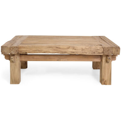 Τραπέζι Καθιστικού Infinity (120x80x42cm) από ανακυκλωμένο ξύλο teak. Λόγω της φύσης του προϊόντος κάθε κομμάτι είναι μοναδικό. Συσκευασία 1 δέμα ανά τεμάχιο.
