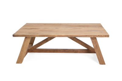 Τραπέζι Καθιστικού Essenza (120x80x42cm) από ανακυκλωμένο ξύλο teak. Λόγω της φύσης του προϊόντος κάθε κομμάτι είναι μοναδικό. Συσκευασία 1 δέμα ανά τεμάχιο.