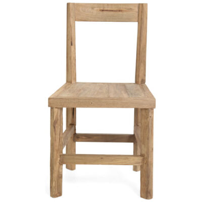 Καρέκλα Τραπεζαρίας Essenza (46x45x85cm) από ανακυκλωμένο ξύλο teak. Λόγω της φύσης του προϊόντος κάθε κομμάτι είναι μοναδικό. Συσκευασία 1 δέμα ανά τεμάχιο.