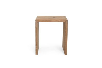 Βοηθητικό Τραπέζι Infinity (40x40x45cm) από ανακυκλωμένο ξύλο teak. Λόγω της φύσης του προϊόντος κάθε κομμάτι είναι μοναδικό. Συσκευασία 1 δέμα ανά τεμάχιο.