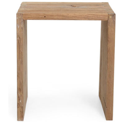 Βοηθητικό Τραπέζι Infinity (40x40x45cm) από ανακυκλωμένο ξύλο teak. Λόγω της φύσης του προϊόντος κάθε κομμάτι είναι μοναδικό. Συσκευασία 1 δέμα ανά τεμάχιο.