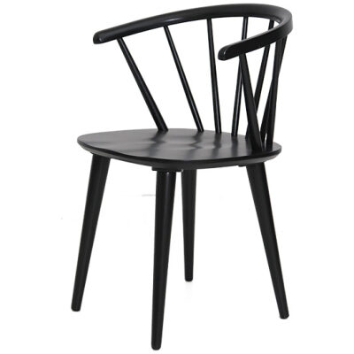 Καρέκλα τραπεζαρίας Wishing (54x52x77cm) από rubberwood (ξύλο από δέντρο καουτσούκ) σε μαύρο χρώμα. Χρειάζεται συναρμολόγηση. Συσκευασία 1 δέμα οι 2 καρέκλες.