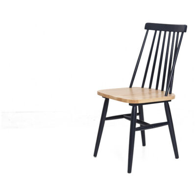 Καρέκλα τραπεζαρίας Kristie (42x52x87cm) από rubberwood (ξύλο από δέντρο καουτσούκ) σε σκούρο μπλε χρώμα με φυσικό κάθισμα. Χρειάζεται συναρμολόγηση. Συσκευασία 1 δέμα οι 2 καρέκλες.
