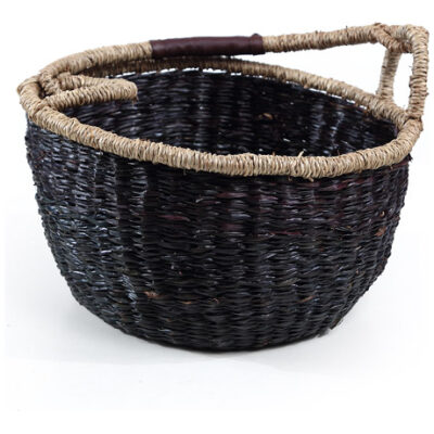 Καλάθι Black M (30x30x18) από πλεγμένο seagrass σε μαύρο χρώμα. Συσκευασία 1 δέμα ανά τεμάχιο.