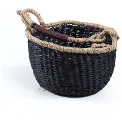 Καλάθι Black XS (20x20x14) από πλεγμένο seagrass σε μαύρο χρώμα. Συσκευασία 1 δέμα ανά τεμάχιο.
