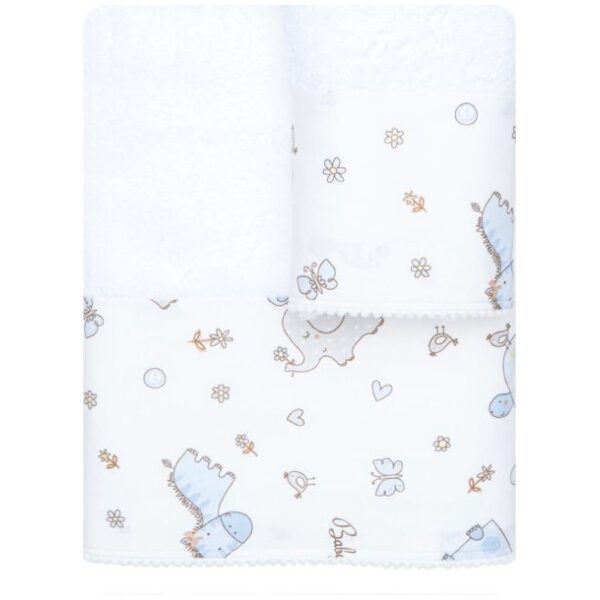 Παιδικές πετσέτες σετ Baby Love 70x120cm λευκό Borea. Διαστάσεις: πετσέτα μπάνιου 70x120cm, πετσέτα προ/που 30x50cm. Υλικό: 100% βαμβάκι. Χρώμα: λευκό.