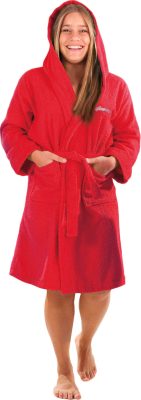 Παιδικό μπουρνούζι Guy Laroche. Από 100% βαμβάκι. Μεγέθη: 2-14 ετών. Χρώμα: red. Διαθέτει ζώνη και τσέπες.