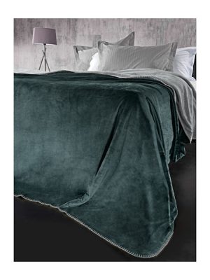 Σετ κουβέρτα μονή 160x220 εκ. με μαξιλαροθήκη 45x45 εκ. Guy Laroche. Χρώμα: emerald. Υλικό: 100% flannel ultrasoft.