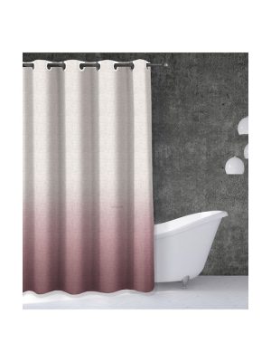 Κουρτίνα μπάνιου Guy Laroche Musk Aqua/Grey υφασμάτινη με Τρουκς 180x185 cm. Χρώμα: γκρι. Αδιαβροχοποιημένο ύφασμα με σύνθεση 100% πολυεστέρα.