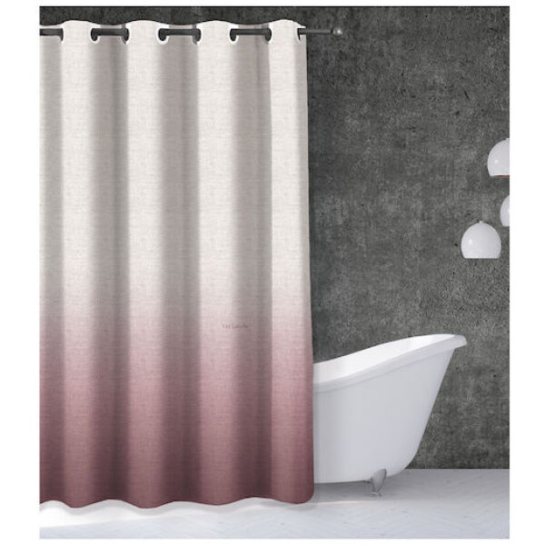 Κουρτίνα μπάνιου Guy Laroche Musk Aqua/Grey υφασμάτινη με Τρουκς 180x185 cm. Χρώμα: γκρι. Αδιαβροχοποιημένο ύφασμα με σύνθεση 100% πολυεστέρα.