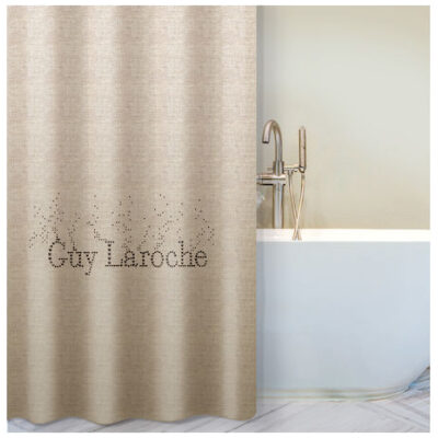 Κουρτίνα μπάνιου Guy Laroche Pandora Sand υφασμάτινη με Τρουκς 180x190 cm. Χρώμα: Sand. Αδιαβροχοποιημένο ύφασμα με σύνθεση 100% πολυεστέρα.