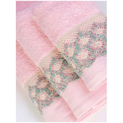 Σετ πετσέτες Beautiful Borea. Διαστάσεις: πετσέτα 50x90cm, 30x50cm. Υλικό: 100% βαμβάκι. Χρώμα: ροζ.