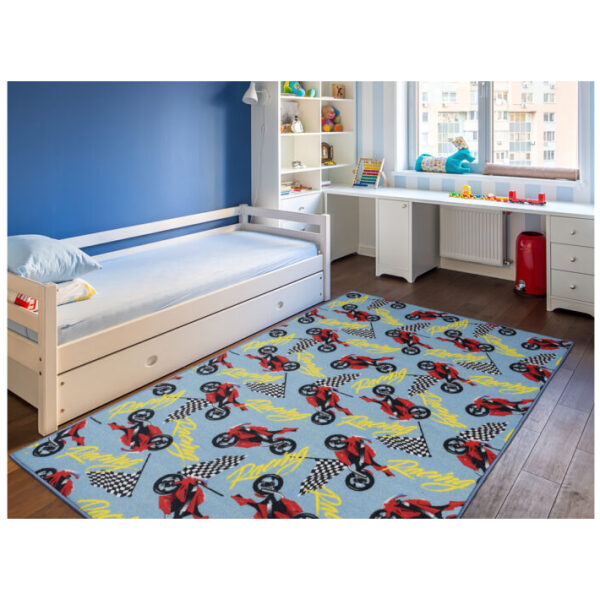Nikotex Carpets Παιδικό Χαλί Motors. Διαθέσιμο σε διαστάσεις 120x160, 133x190, 160x240. Χρώμα: πολύχρωμο. Υλικό: 100% PP.