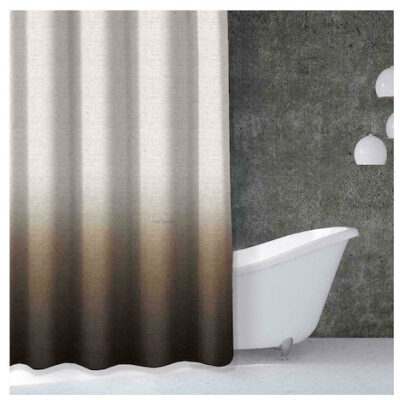 Κουρτίνα μπάνιου Guy Laroche Mykonos Wenge υφασμάτινη με Τρουκς 180x185 cm. Χρώμα: wenge. Αδιαβροχοποιημένο ύφασμα με σύνθεση 100% πολυεστέρα.